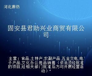 固安縣君助興業商貿 貿易經紀與代理服務的創新探索